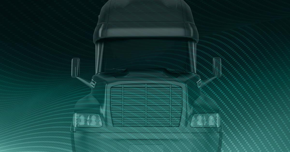 stylized closeup of a heavy truck